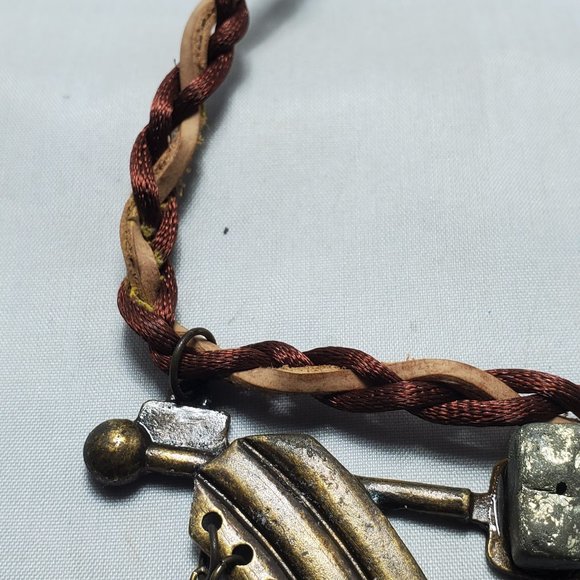 Gimmicks by BKE vintage necklace with  rope and chain  with medallion - Picture 7 of 11